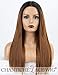 Produktbild Chantiche Long Black Rooted Ombre Brown Wig Black Rooted Soft Hair Synthetic Straight Wigs for Women Machine Made Heat Resistant 16 Inches