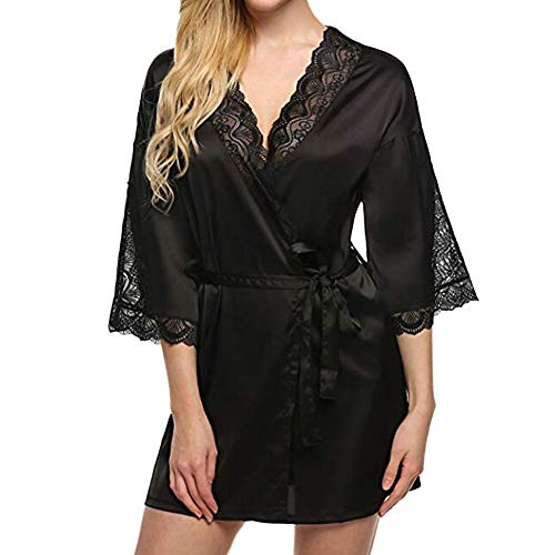 POachers Peignoir Satin Robe de Chambre Kimono Femme Sortie de Bain Nuisette Déshabillé Vêtements de Nuit Femme Satin Lingerie Dentelle Peignoir Robes de Mariée