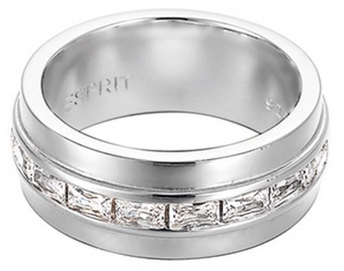 Esprit Damen-Ring 925 Sterling Silber rhodiniert Kristall Zirkonia dynasty wei Gr.56 (17.8) ESRG91739A180
