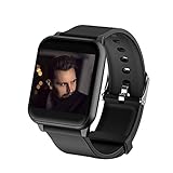 LWPCP Smart Armband, 1,3-Zoll-Farbbildschirm Herzfrequenz Blutdruck Schlaf Überwachung Bluetooth Wasserdichte Sport Fitness-Tracker-Uhr,Black