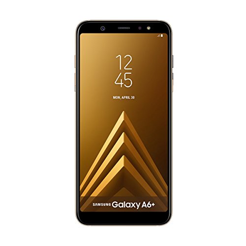 Samsung Galaxy A6 Plus - Smartphone Libre Android 8,0 (6' FHD+), Dual SIM, Cámara Trasera 16MP + 5MP Flash (3 nivles) y Frontal 24MP + Flash, Oro, 32 GB 6' - Versión española