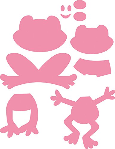 Marianne Design COL1352 Collectables Frosch - Stempel und Stanzschablone für die Kartengestaltung/Scrapbooking, Metal, rosa, 14.6 x 17.1 x 0.4 cm