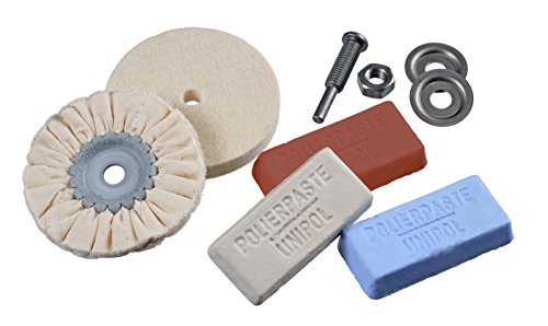 Osborn Polierset für Bohrmaschine, 6-teilig Metall 85/80, 3 Polierpasten weiß / braun / blau, Schaft 6 mm, 1203600000 - 2