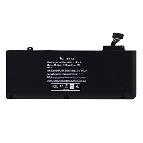Lumsing Notebook Laptop Batterie Akku 10.95V 5800mAh Ersatzakku Für Apple Macbook Pro 13″ A1322 Apple MacBook Pro 13″ Series MacBook Pro 13″ A1278 (2009 Version) 63,5Wh Schwarz Mit Werkzeuge - 3