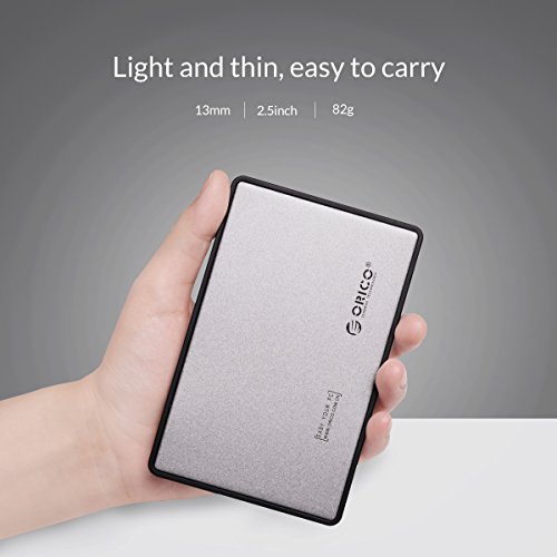 ORICO – 2.5 zoll USB 3.0 festplatten Gehäuse für 9.5mm & 7mm 2.5 zoll SATA SSD HDD mit USB3.0 Kabel Werkzeuglose HDD Installation-Silber - 7