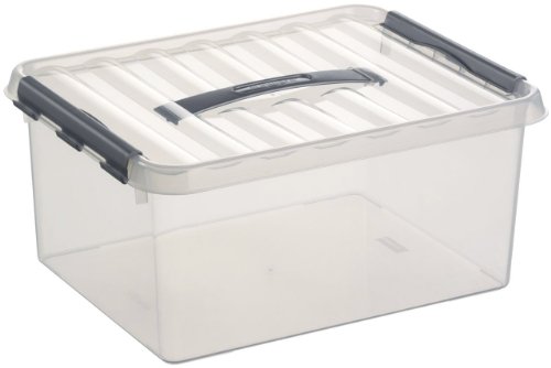 Aufbewahrungsbox – 6 Boxen à 15 Liter im Set / 40 x 30 x 18 cm mit Clic-Verschluss und Tragegriff - 2