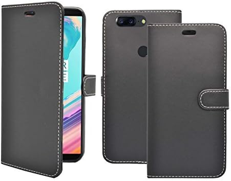 Mobile Phone Case Cover Compatible For OnePlus 5t Wallet Flip Stand Card Slot PU Leather Magnetic Closure Case Cover In Black