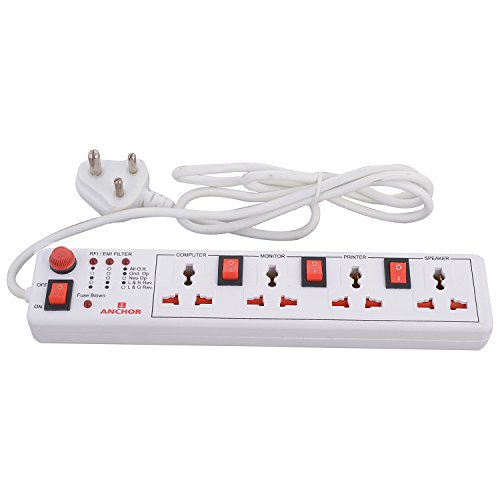 35 OFF on Anchor Electricals Pvt Ltd 4 Way Power Strip with Individual