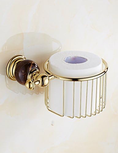 Corrosion resistant toilet paper holder European Style Natural Jade Paper Basket Gold Marble Tissue Box Toilet Paper Box Bathroom Racks for the bathroom or toilet ( Color : 2 )
