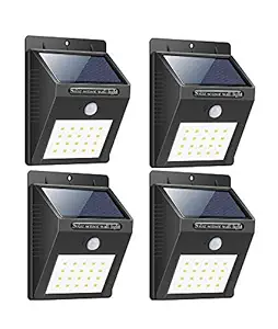 BIGSAVINGS Light-Solar Powered Cordless Outdoor LED Motion Sensor Path and Security Light - Pack of 4