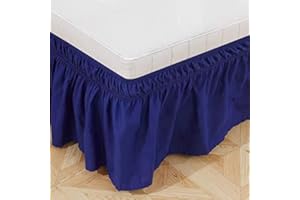 LUKKC Bed Gonne E Mantovane Gonna da Letto Matrimoniale/Singolo/King Size Letto Una Piazza E Mezzo 137/152/198CM Super Soft Resistente alla Sbiadita, Protezione del Letto per Casa, Hotel