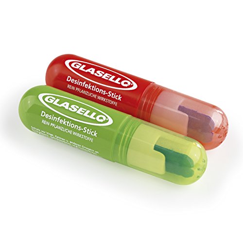 Preisvergleich Produktbild Glasello Desinfektions-Stift 5ml Bekannt aus der TV Werbung ( Doppelpack, Je 1 Stück Rot & Grün )
