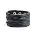Produktbild wicemoon Retro Persönlichkeit doppelt breit Leder Armband Herren-Armband Hanf Leder... schwarz
