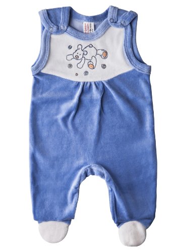 Clinotest Baby Strampler, Nickiplüschstrampler, Strampler, 100% Baumwolle (74/80, Blau)