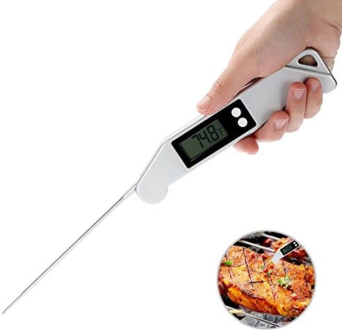 Roasting Thermometer Digital Electronic Instant Read Thermometer Super Cooking Thermometer, Food Thermometer BBQ Meat Thermometer with Folding Internal Probe for Cooking Meat