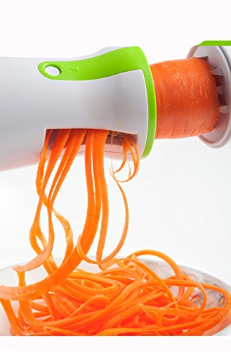 KEYNIS Spiralschneider Hand für Gemüsespaghetti kartoffel,Zucchini Spargelschäler,Gurkenschneider, Gurkenschäler,Möhrenreibe Möhrenschäler, Gemüsehobel (grün)