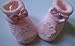 Baby Girls Pink Butterfly Fancy Bow Knitted Booties- In Gift Bag- 0-3 Months
