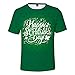 Price comparison product image POPLY Men's T-Shirt,Summer Short Sleeved O-Necked Green Printing T-Shirt Tops with Pattern Print for St. Patrick's Day Gift