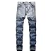 Produktbild Geili Jeanshose Herren Lang Faltenwurf Wasserwäsche Jeans Hose Stretch Denim Hosen Männer Große Größen Slim Fit Straight Jeans Basic Reißverschluss Cargo Hose Freizeithose