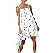 Produktbild DOLDOA Damen Kleider Sommer Strand Spaghetti Strap Irregulär Party Mini Kleid