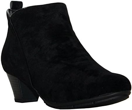 Annabelle Plus New Ladies Womens Faux Suede Zip up Formal Office Ankle Boots Shoes UK Sizes 3-8 (UK 5, Black/Shantel)