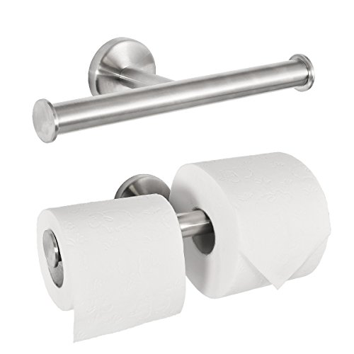 Preisvergleich Produktbild bremermann® Bad-Serie PIAZZA – Doppelrollenhalter 2in1 aus mattem Edelstahl