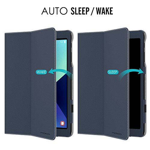 MoKo Samsung Galaxy Tab S3 9.7 Hülle – PU Leder Ständer Schutzhülle Smart Case Cover mit Stift-Schleife / Standfunktion und Auto Sleep / Wake Up Funktion für Samsung Galaxy Tab S3 9.7 Zoll (2017) SM-T820 / T825 Tablet, Marineblau - 5