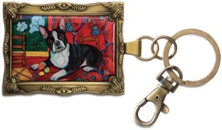 Paw Palettes Pavilion Gift Company 12029 Keychain, 2 by 2-3/4-Inch, Boston Terrier Muttisse