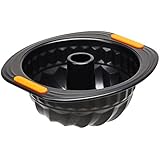 Le Creuset - Molde para Bundt de acero al carbono antiadherente, 22 cm, color negro