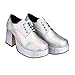 Produktbild sowest Fancy Dress Mens 70er Jahre 80er Jahre Party Plattform Weiß Silber Gold Schuhe