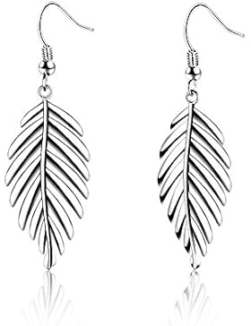 Belons Elegant 925 Sterling Silber Damen Mädchen Blätter Ohrhänger Ohrstecker Ohrringe Ohrschmuck