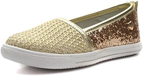 Step2wo Africa Girls Flat Slipon Shoe In Gold Metalic Beige Trim UK Size 3.5/EU Size 36