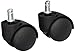 Produktbild 5,1 cm Dia Schwarz Kunststoff Dual Räder drehbar Rollstuhl Stiel Caster 2 Pcs