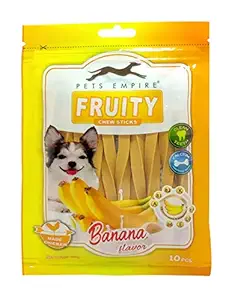 Pets Empire Fruity Chewy Sticks Pest Dental Stick Dog Treats Provides Health Benefits Banana Flavor Weight 120 GMS