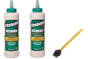 2x Titebond Ultimate Colla Legno 473 ML Impermeabile D4 + Titebond Silikon Titebrush