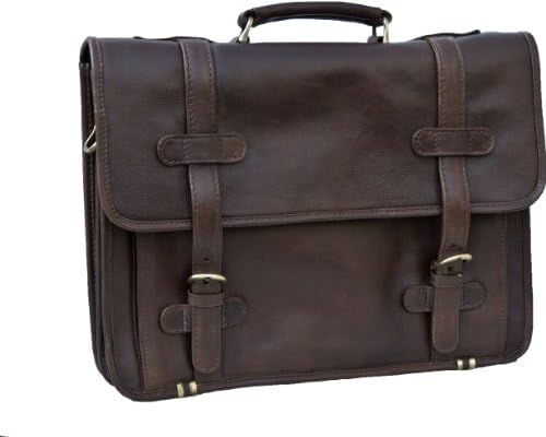 Wombat Venky Full Grain Brown Leather Satchel Briefcase