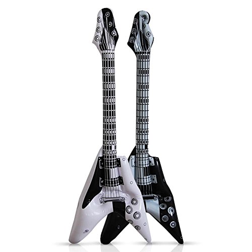 6 Stück Luftgitarre 100 cm, E-Gitarrenstyle, Aufblasgitarre