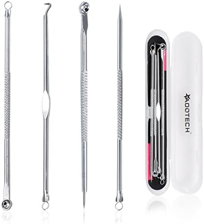 Blackhead Remover Tool Pimple Comedone Extractor Acne Free Removal Kit 4 Pcs By Aootech (4 PCS)