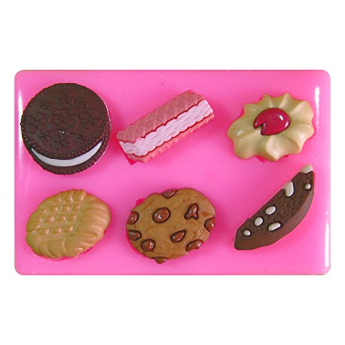 Galletas de Chocolate de Oblea Jammie Dodger Oreo Molde de silicona para la torta de Decoración Pastel de Cupcake Toppers Glaseado Sugarcraft Tool por Fairie Blessings