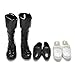 Produktbild Dolls Cusp Schuhe Lederschuhe Stiefel Wei Tennisschuhe und Schwarz Slipper f¨¹r Ken Doll Barbie Spielzeug von TheBigThumb
