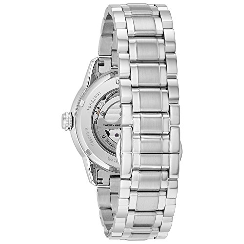 Bulova Men's Designer Automatic Self Winding Watch Stainless Steel Bracelet - Black Dial 96A119