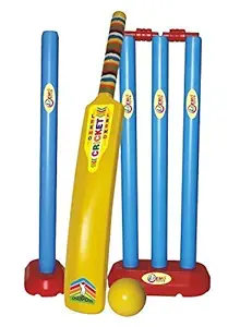 Tread Mall Champions Cricket Kit Junior Plastic bat Ball Kit Cricket Playing Set for Kids Garden Play Set for Kids Boys and Girls (Multi Color)