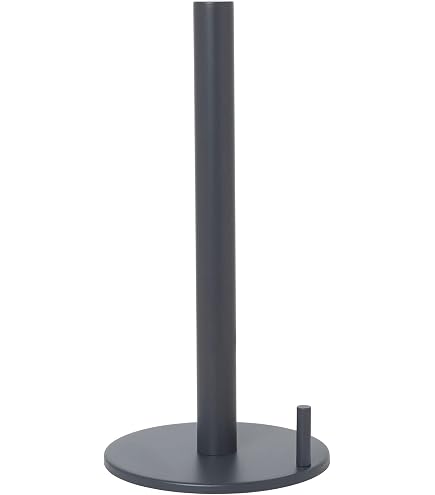 Porte Essuie-Tout Noir Mat Sur Pied - Support Rouleau Papier Cuisine Stable Et Moderne