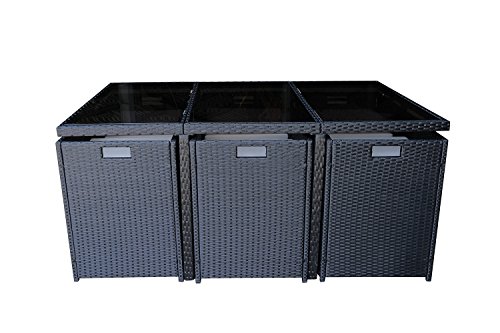 MCombo Polyrattan Gartenmöbel Essgruppe Sitzgarnitur Sitzgruppe Gartenset 6+4+1 - 5