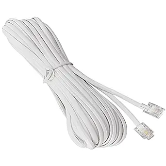 RJ11 6P2CTelephone Fax Machines Modems Straight Cable Wire Line10M / 32.8ft Long for Landline Telephone, White (10M)