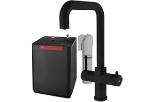 AQUA I 3 in 1 Instant Boiling Hot Water Dispenser Kitchen Sink Mixer Tap with Tank & Filter - Black (Matt)
