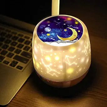 Mixen LED Colorful Starry Sky Projector USB Fantastic Rotating Projection Moon Night Light with 6 Movies (Multicolour)