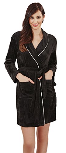 knee length dresses for ladies Velvet Black Exotic Flower Robe With Satin Lining main image 1