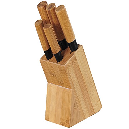 Kesper 57040 Messerblock bestückt aus Bambus, 6-teilig
