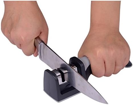 JUTH Dual Function knife sharpener with Ceramic Rods and Wolfram Steel for recovery of the bluntest of knives, and upgrade a sharp knife to a razor sharp one